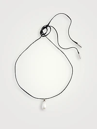 Leather And Faux Pearl Hairpiece