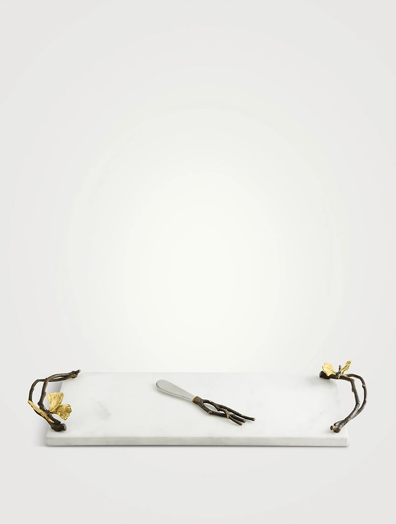 Butterfly Ginkgo Small Cheese Board With Knife