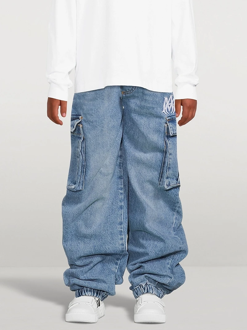 Denim Cargo Jogger Pants