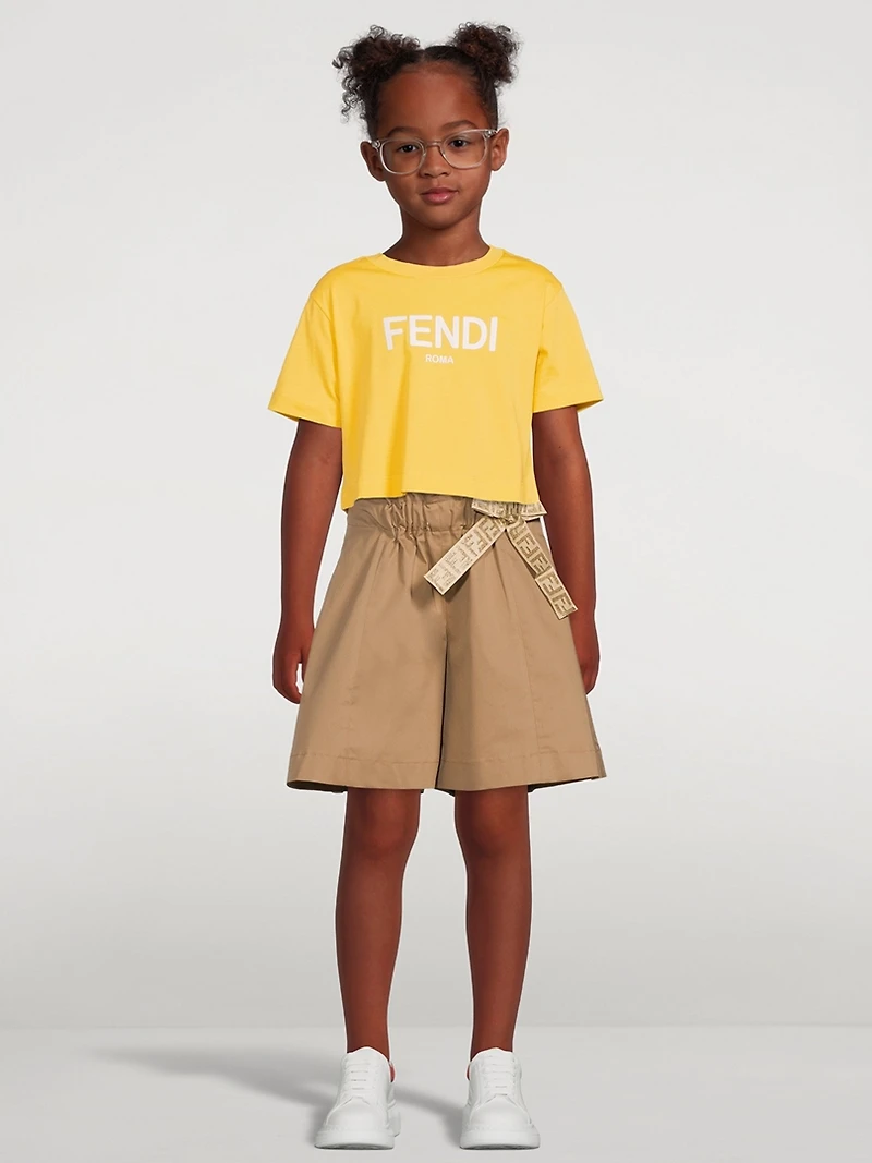Kids Cotton Cropped T-Shirt