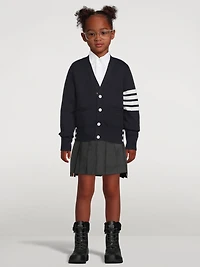 Wool Pleated Mini Skirt With Drop Back