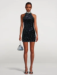 Gaby Sequin Halter Dress