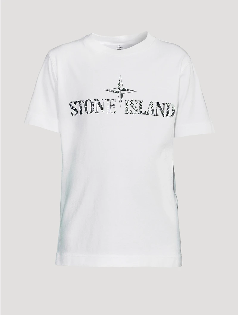 Cotton T-Shirt With Camo Logo