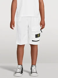 Cotton And Wool Stretch Cargo Shorts
