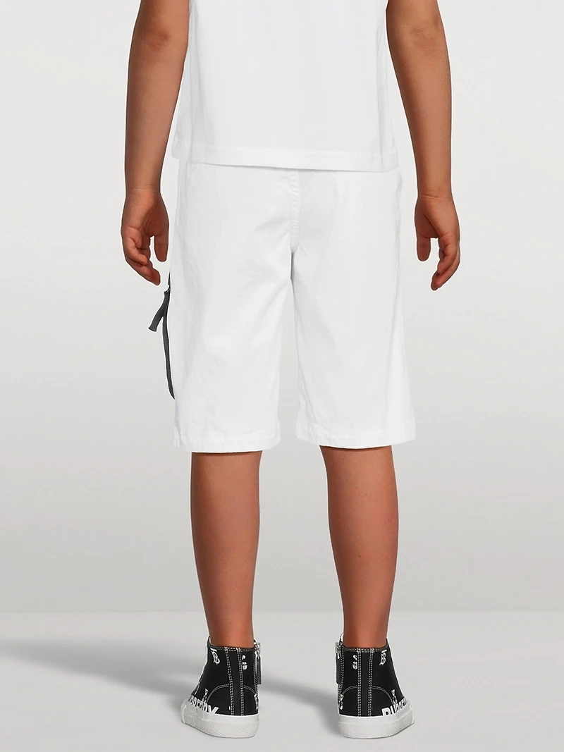 Cotton And Wool Stretch Cargo Shorts