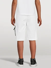 Cotton And Wool Stretch Cargo Shorts