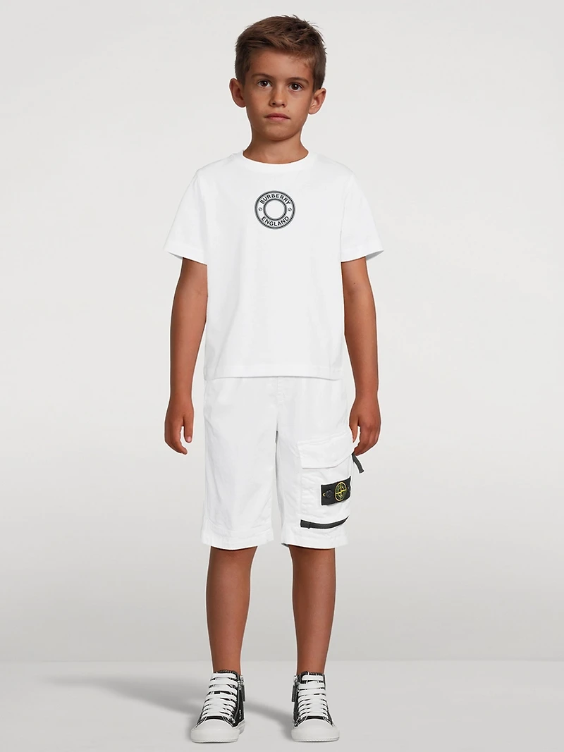 Cotton And Wool Stretch Cargo Shorts