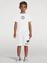 Cotton And Wool Stretch Cargo Shorts