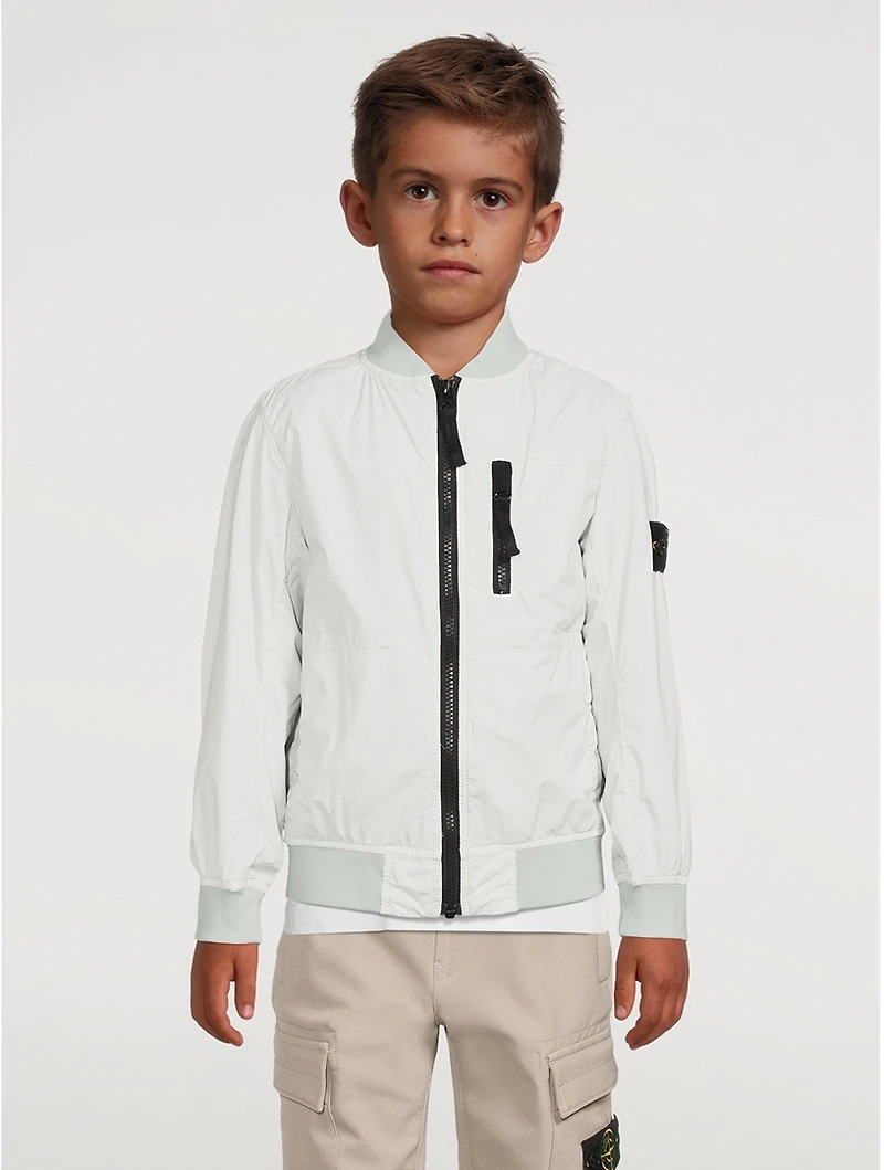 Nylon Stretch Bomber Jacket