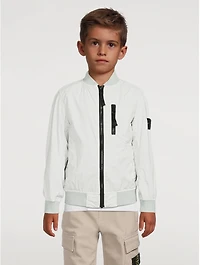 Nylon Stretch Bomber Jacket