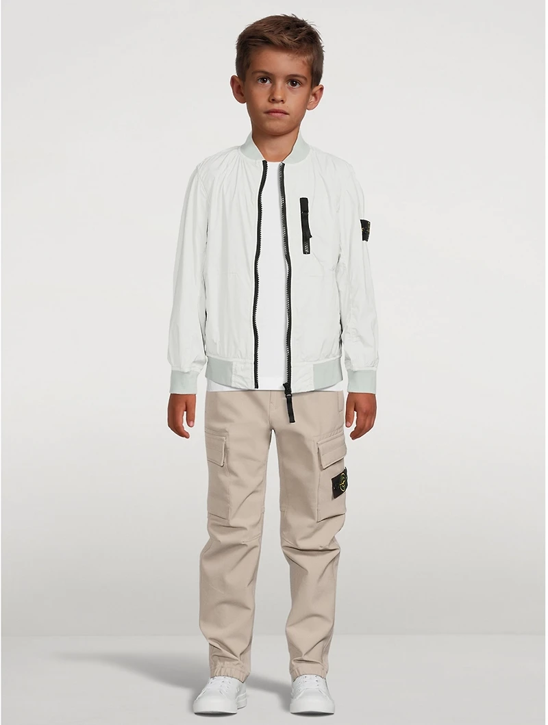 Nylon Stretch Bomber Jacket