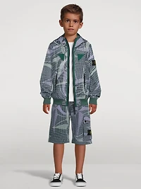 Nylon Hooded Jacket Camo Print
