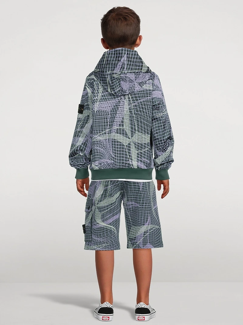 Nylon Hooded Jacket Camo Print