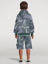 Nylon Hooded Jacket Camo Print