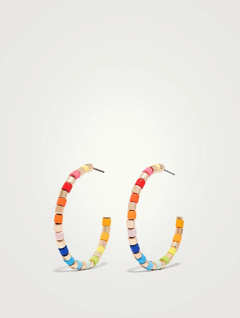Golden Rainbow Hoop Earrings