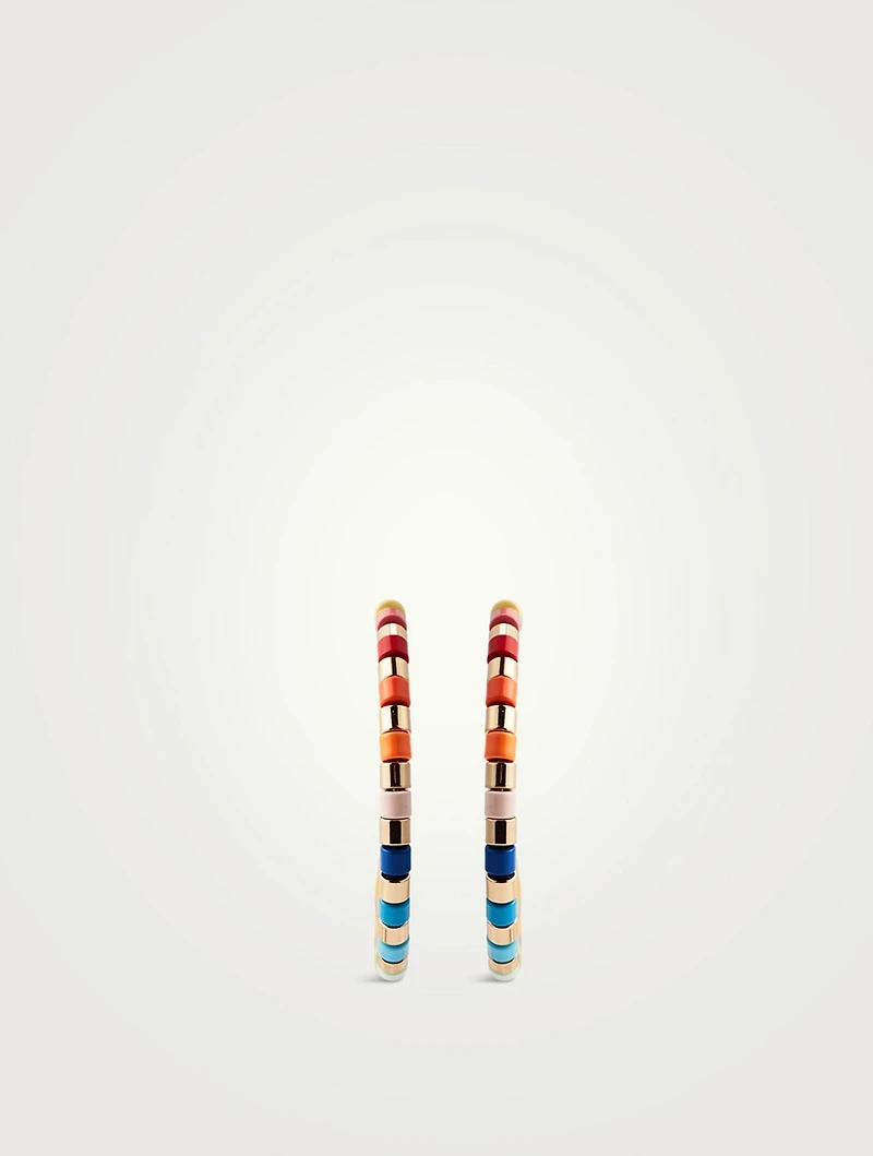 Golden Rainbow Hoop Earrings