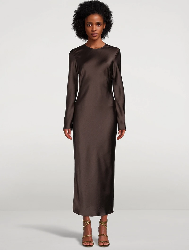 Alina Satin Maxi Dress