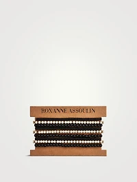 Set Of Nine Black Crystal Bracelets