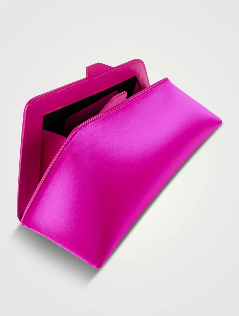 8.30 PM Leather Clutch In Zebra Print