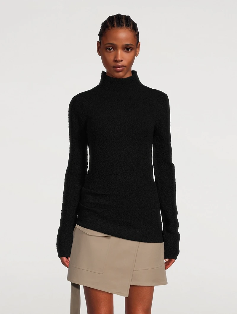 Asymmetric Turtleneck Sweater