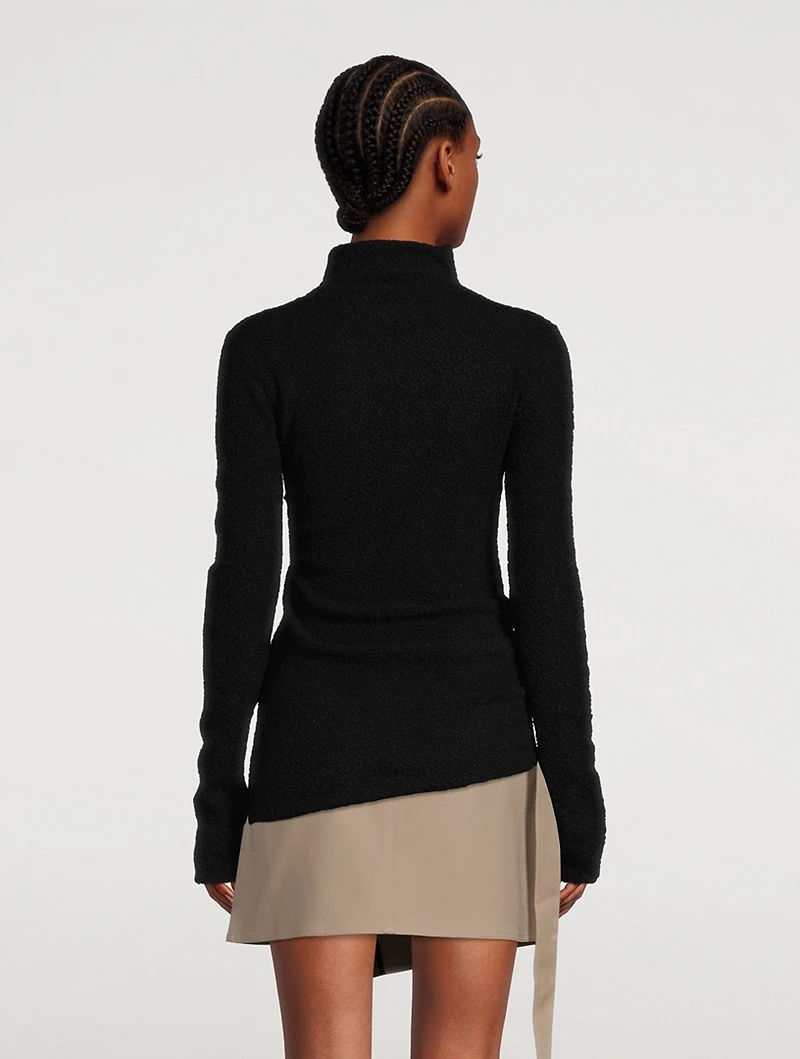 Asymmetric Turtleneck Sweater