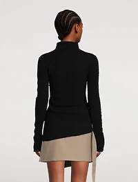 Asymmetric Turtleneck Sweater