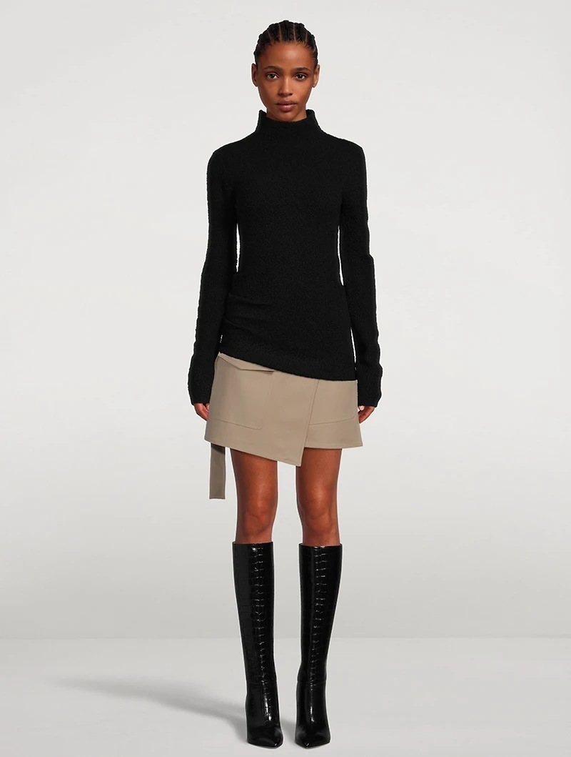 Asymmetric Turtleneck Sweater