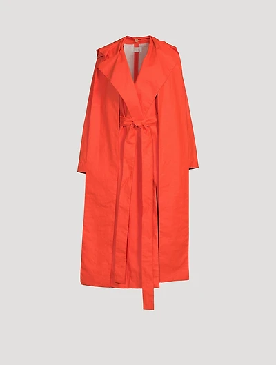 Badva Coated Linen Trench Coat