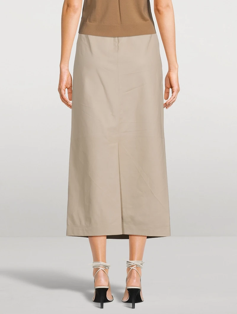 Berthe Leather Midi Skirt