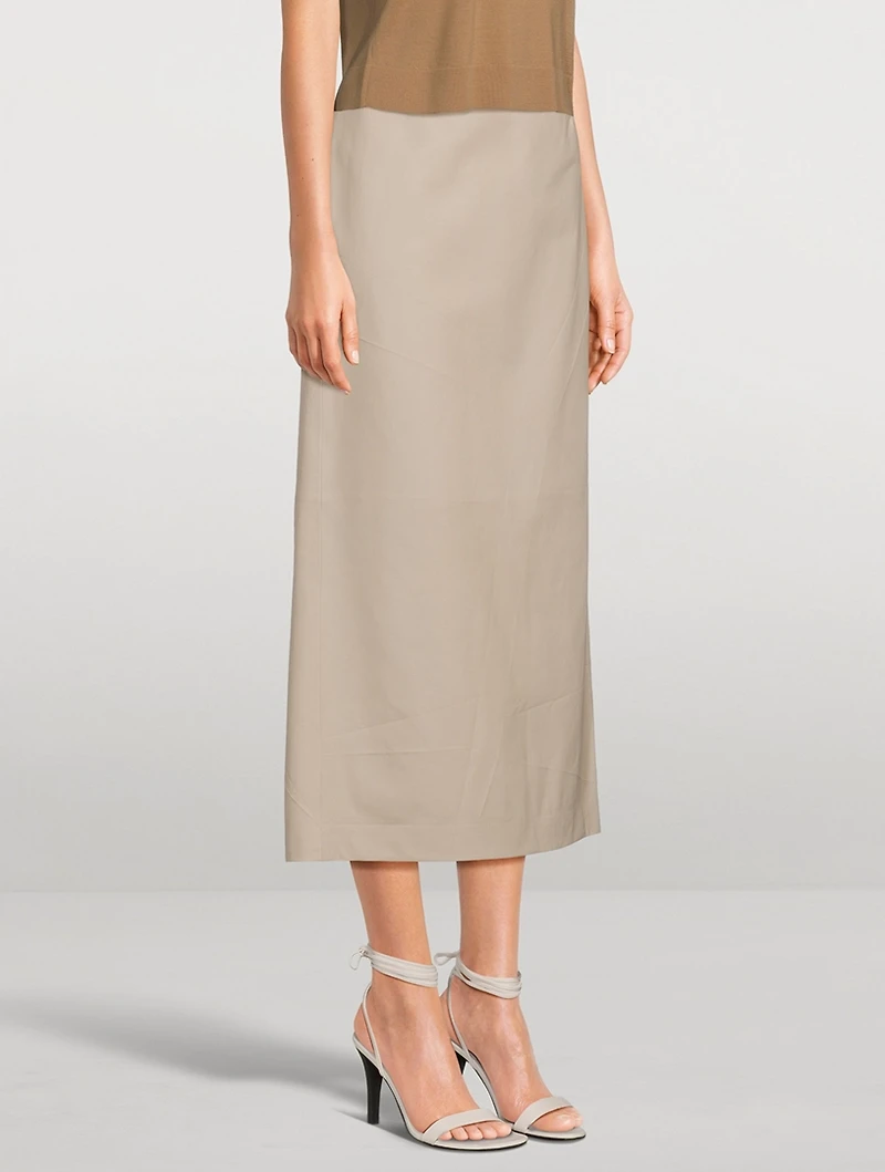 Berthe Leather Midi Skirt