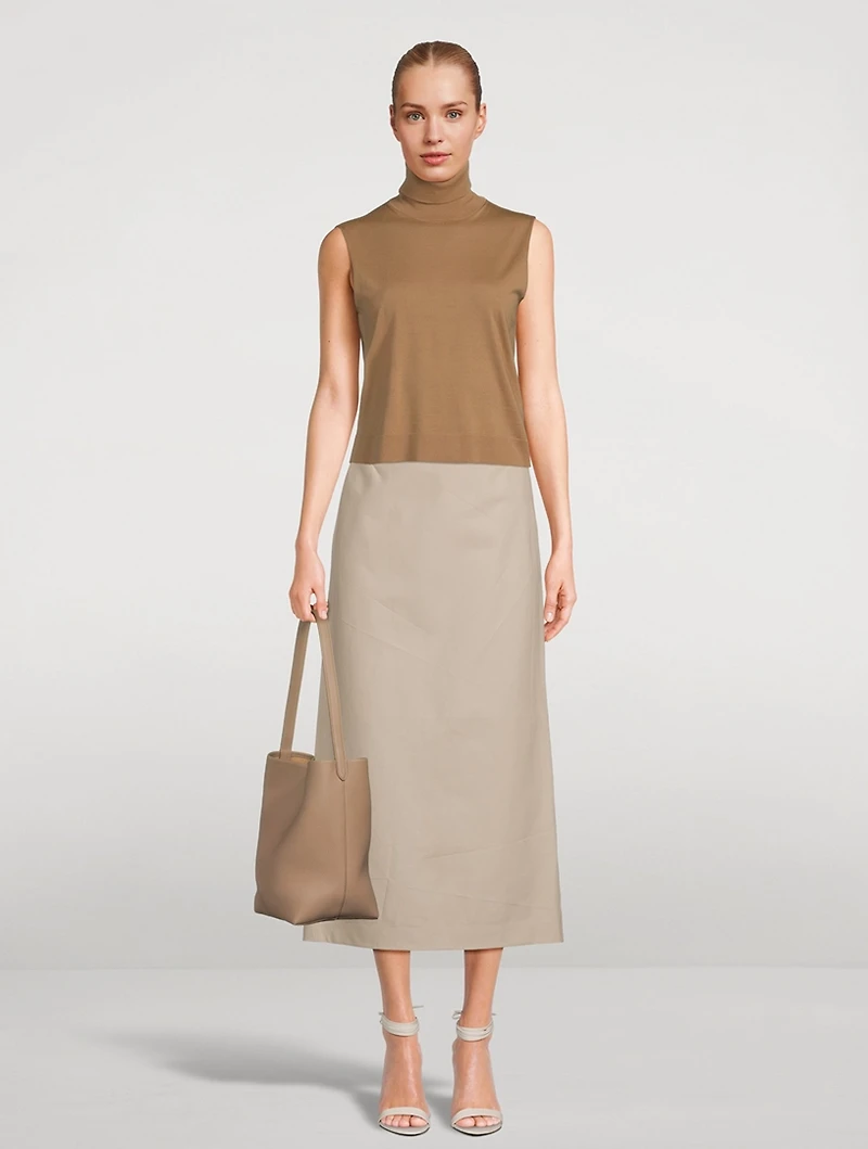 Berthe Leather Midi Skirt