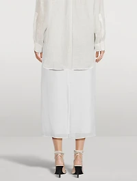 Berth Linen Midi Skirt