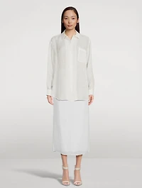 Berth Linen Midi Skirt