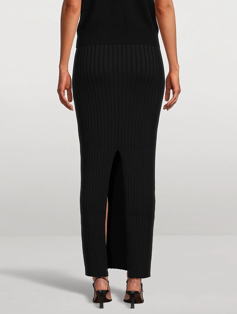 Moss Silk Knit Skirt