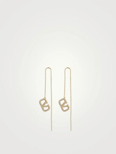 Crystal VLOGO Threader Earrings