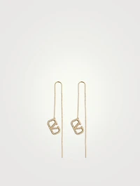 Crystal VLOGO Threader Earrings
