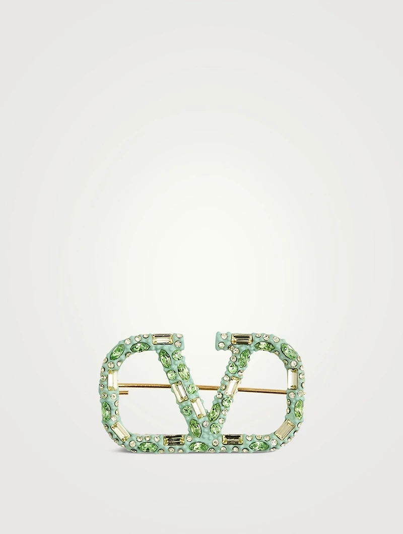 VLOGO Crystal Brooch
