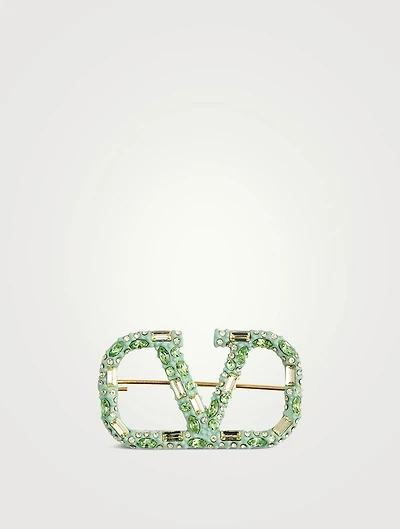 VLOGO Crystal Brooch