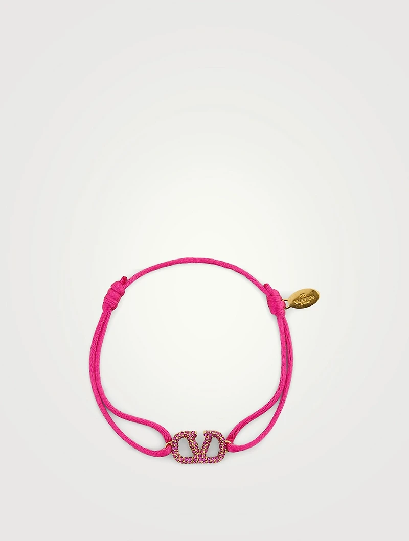 VLOGO Cord Bracelet With Crystals