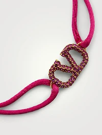 VLOGO Cord Bracelet With Crystals