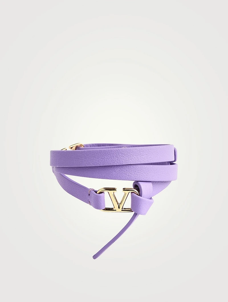 VLOGO Leather Wrap Strap Bracelet