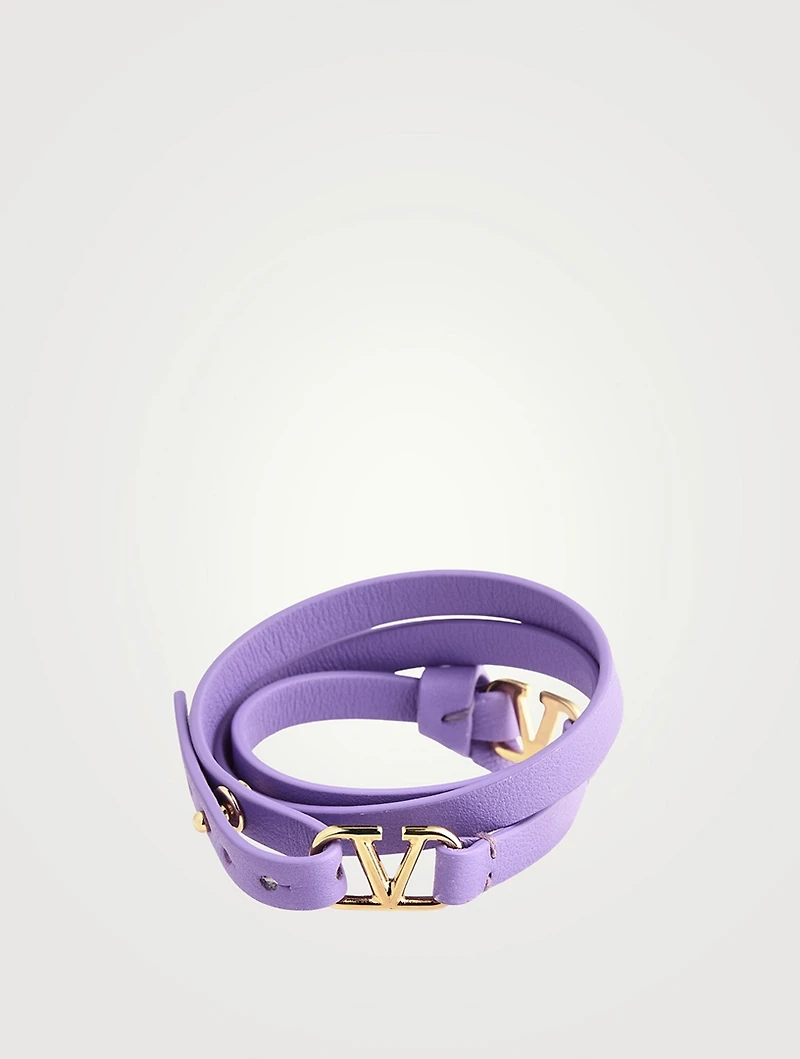 VLOGO Leather Wrap Strap Bracelet