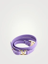 VLOGO Leather Wrap Strap Bracelet