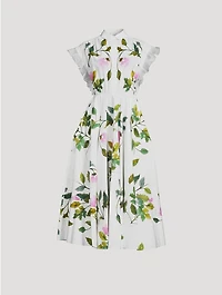 Poplin Shirt Dress Floral Print