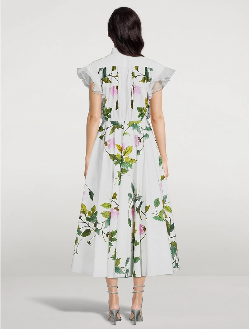 Poplin Shirt Dress Floral Print