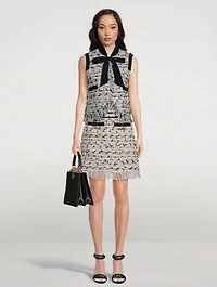 Fringe Tweed Mini Skirt