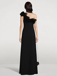 Ruffled Off-The-Shoulder Gown