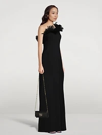 Ruffled Off-The-Shoulder Gown