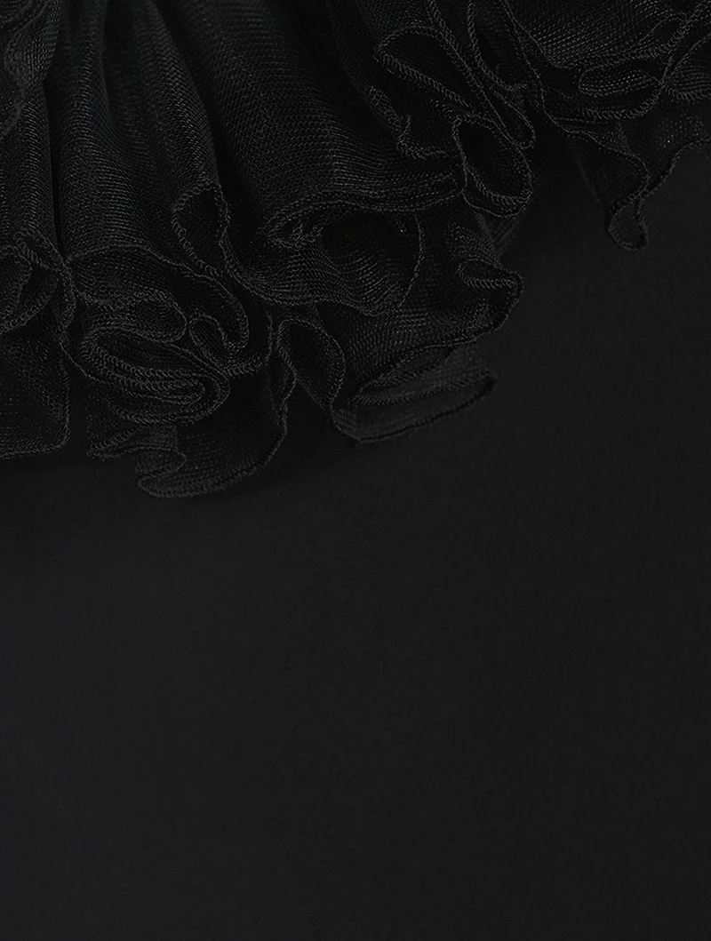 Ruffled Off-The-Shoulder Gown