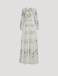 Silk Georgette Gown In Floral Print